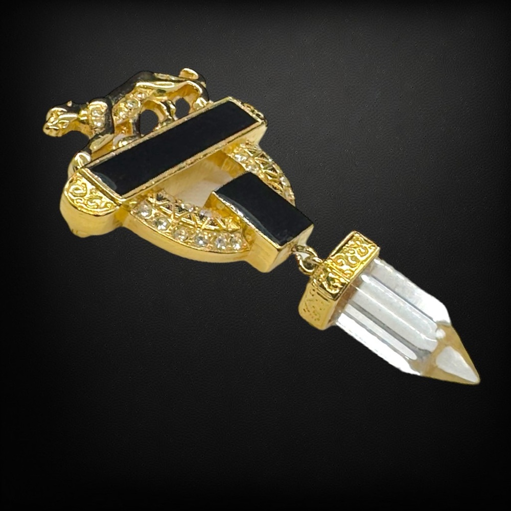 Vintage Hard To Find Jackie Collins Art Deco Style Panther Brooch